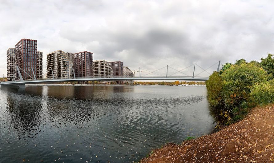 В Нагатинском затоне открыт новый велопешеходный мост